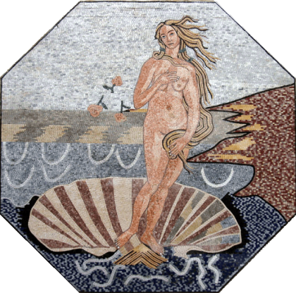 Venus In Shell Mosaic Art