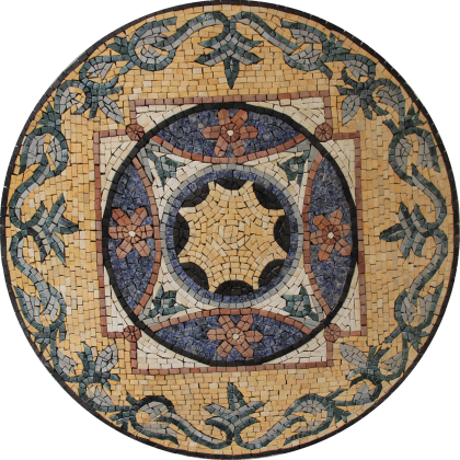 Victorian Style Round Mosaic Floor Tile