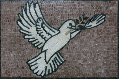 White Dove Mosaic Tile Art
