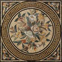 Square Floor Tile Mosaic Bouquet