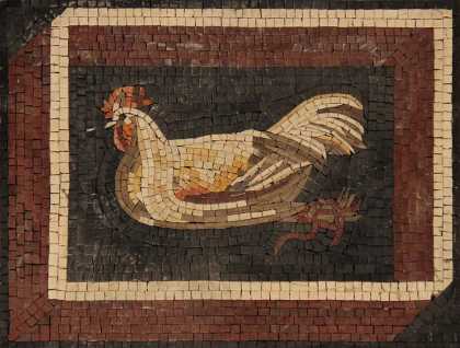 Kitchen Backsplash Hen Mural Mosaic