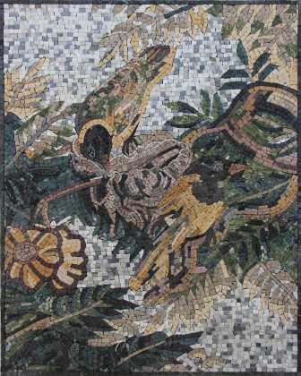 Birds in Branches Handmade Mosaic Mural