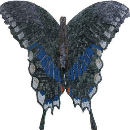 Blue Butterfly no Background Mosaic