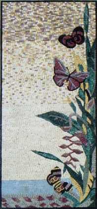 Butterflies Vertical Mural Mosaic Art