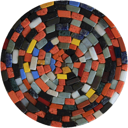 Crazy Tumbled Colorful Round Mosaic