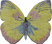 Beautiful Yellow Butterfly Kiss  Mosaic
