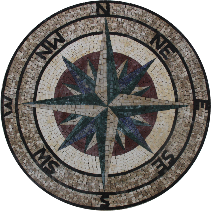 Star Compass Nautical Pathway Mosaic