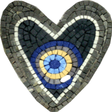 Evil Eye Black Heart Mosaic