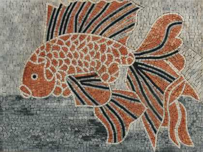 Mosaic Fish Pool Decorative Tile