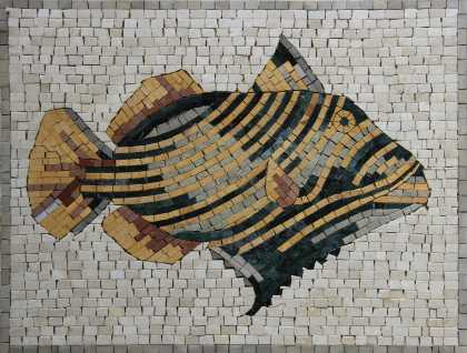 Striped Fish Wall or Pool Mosaic