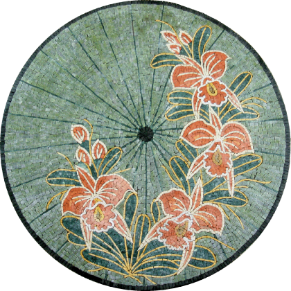 Flower Mosaic Stepping Stone for the Garden