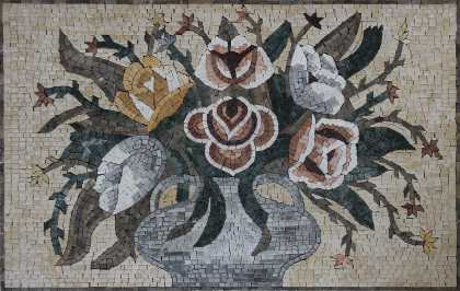 Flower Vase Mosaic Wall Decoration