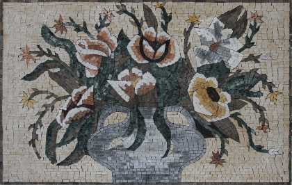 Flower Vase Mosaic Backsplash