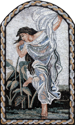 Forest Goddess Dance Arched Mosaic Mural
