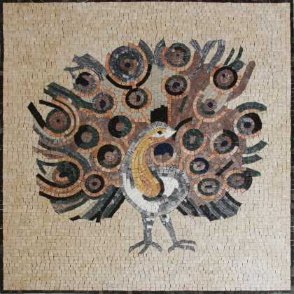 Greco Roman Oriental Peacock Mosaic