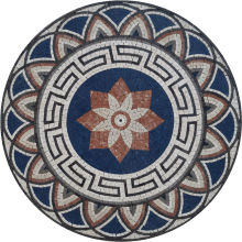 Greco Roman Royal Blue Round Medallion