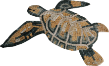 Green and Yellow Sea Turtle Mosaic