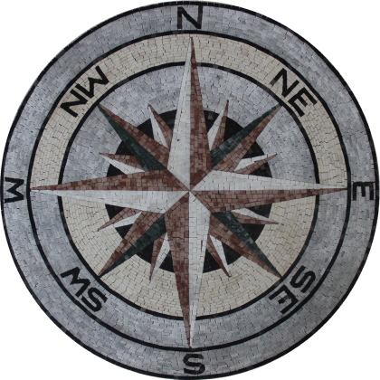 Nautical Compass Medallion Mosaic
