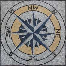 Tilted Compass Mosaic Polished Square Tile