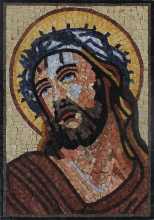Jesus Wearing the Crown of Thorns Religious Mosaic