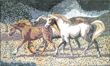 Horse Landscape Mosaic Mural