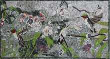 Humming Birds Spring Garden Mosaic