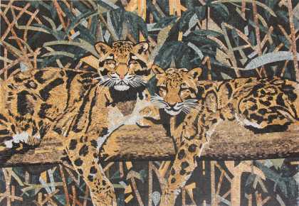 Two Leopards on a Tree Mosaic