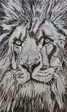 Black and White Wall Art Lion Mosaic Marble