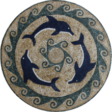 Mediterranean Dolphins Mosaic Medallion