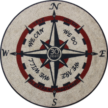 Modern Nautical Compass Floor Mosaic Decor