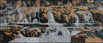Waterfall Horizontal Mosaic Wall Mural