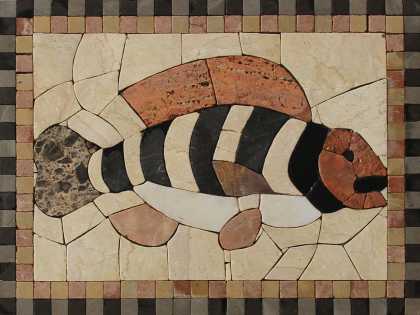 Fish Cut Tile Slate Art Mosaic