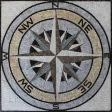 Square Nautical Compass Mosaic