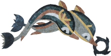 No Background Mosaic Dolphins