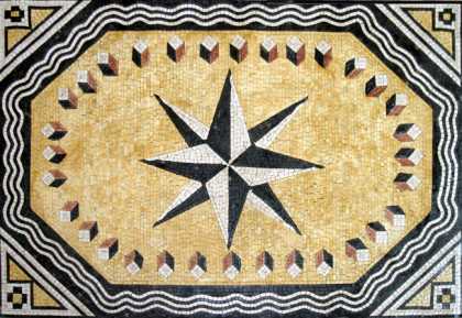 Compass Mosaic Rug Floor Tile