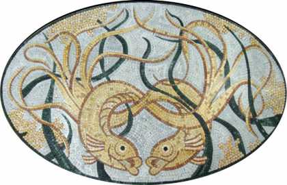 Oval Fish Pool Mosaic