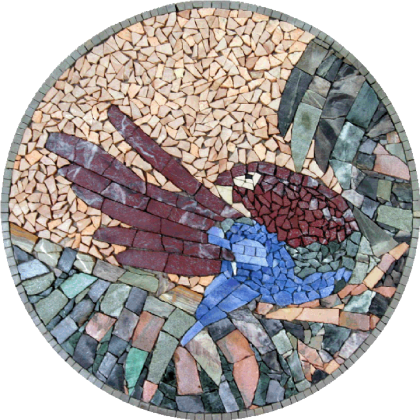 Round Parrot Mosaic Decor