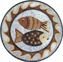 Pisces Zodiac Sign Round Mosaic Gift