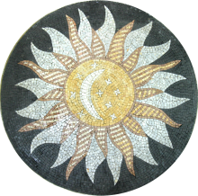 Moon & Sun Illustration Art Mosaic