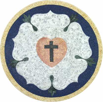 Sacred Heart Round Mosaic Art