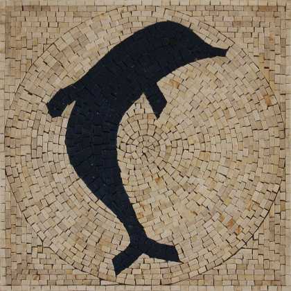 Fish square blue dolphin for the pool Mosaic