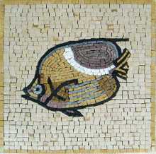 Square Mosaic Fish Yellow