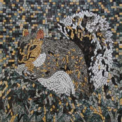 Squirrel Mosaic Backsplash