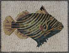 Striped Fish Mosaic Tile