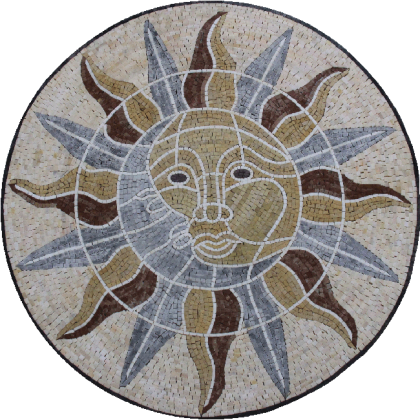 Sun And Moon Mix Round Mosaic Art