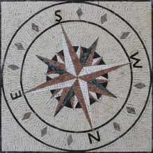 Outdoor Tilted Compass Mosaic