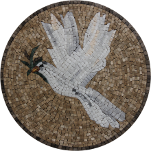 Whit Dove Round Marble Mosaic