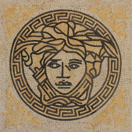 Yellow and Cream Medusa Mosaic Art