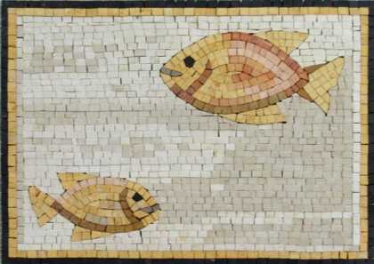 Yellow Fish Mosaic Wall Decorative Tile